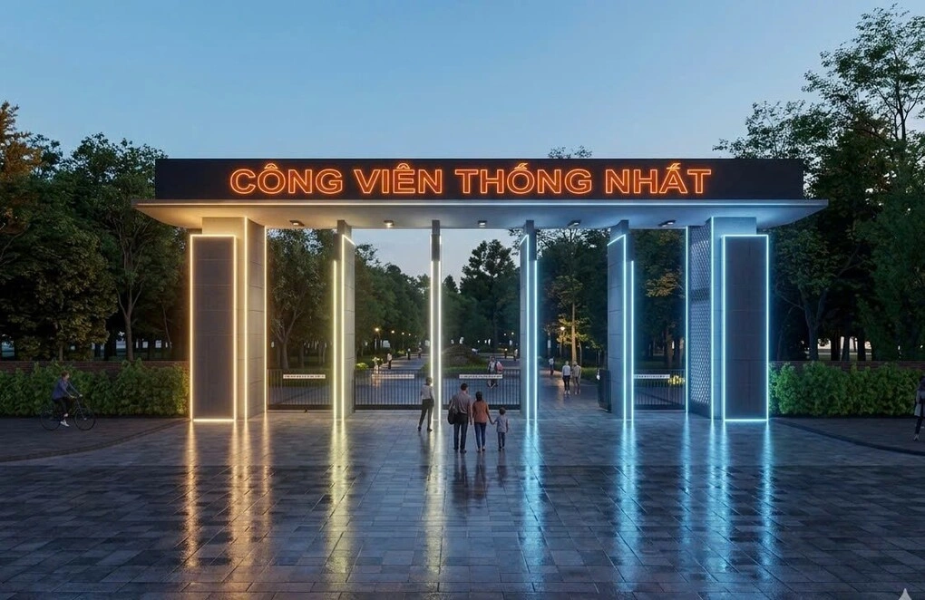 Cổng chính công viên sẽ được cải tạo sửa chữa và giữ nguyên trạng. Nguồn: UBND phường Hai Bà Trưng
