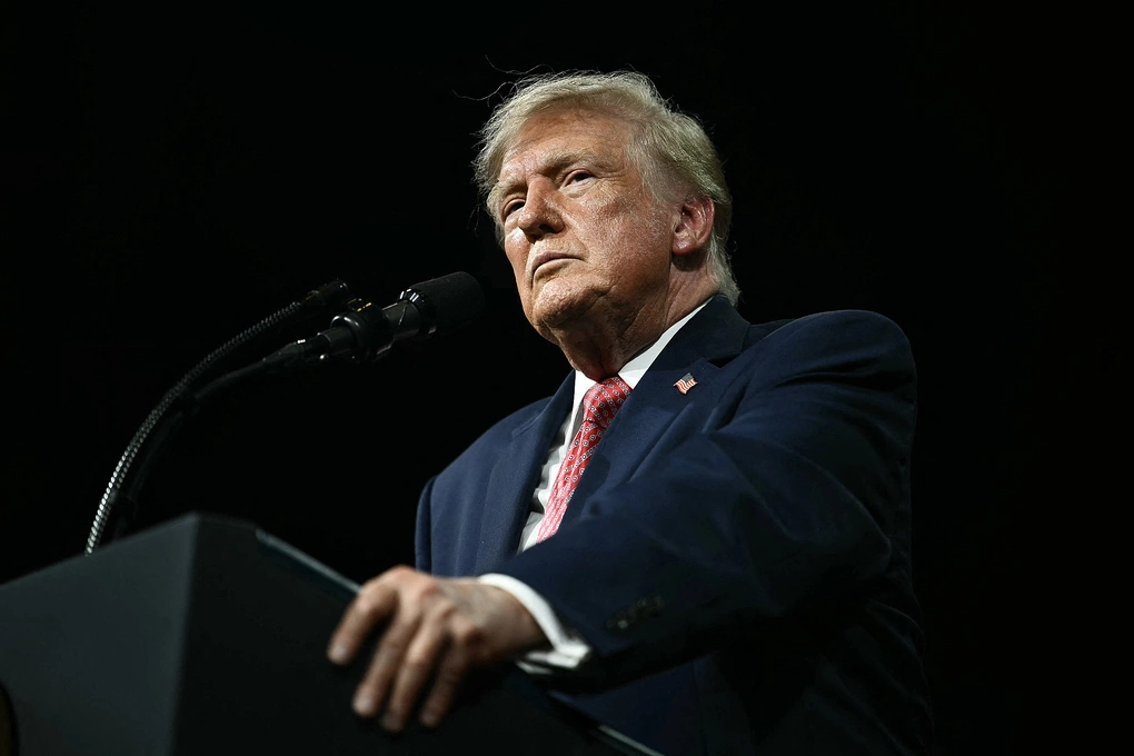 Tổng thống Mỹ Donald Trump tại cuộc vận động tranh cử ở Park City, bang Kansas ngày 19/10. Ảnh: AFP