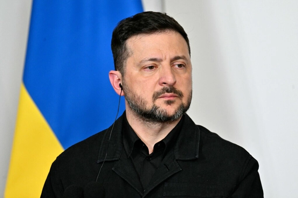 Tổng thống Ukraine Volodymyr Zelensky tại họp báo ở Italy ngày 15/4. Ảnh: AFP