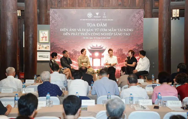 Tọa đàm diễn ra qua ba phiên với các chủ đề khác nhau về ươm mầm tài năng, quay phim tại di sản, công nghiệp sáng tạo... - Ảnh: ANH VŨ