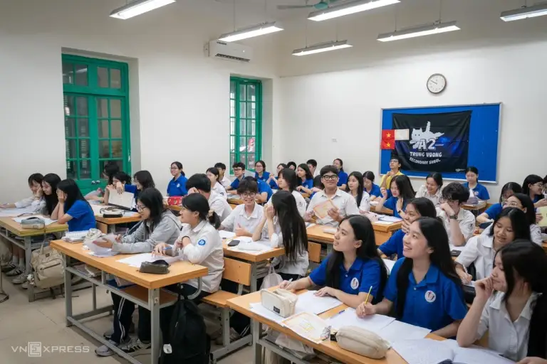 Học sinh lớp 9, THCS Trưng Vương, Hà Nội, tháng 3/2026. Ảnh: Hoàng Giang