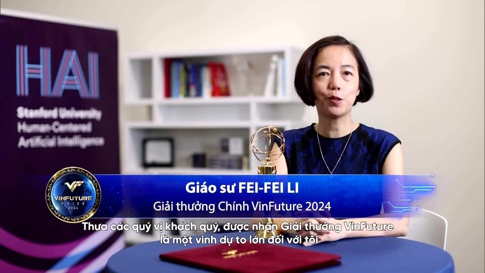 GS Fei-Fei Li gửi video phát biểu đến Ban tổ chức giải VinFuture 2024. Video: VinFuture