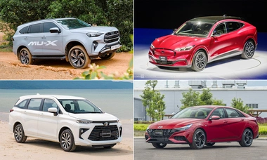 Ford Mustang Much-E chỉ bàn giao 3 xe mới, Isuzu mu-X bán ít thứ hai với 4 xe, Hyundai Elantra xếp thứ ba với 16 xe.