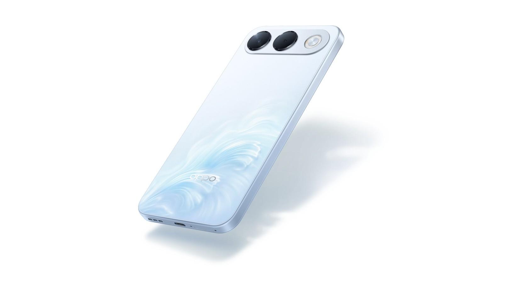 OPPO A7 Pro 5G phiên bản màu Xanh Sóng Biển, mặt lưng có hiệu ứng vân sóng. Ảnh: OPPO