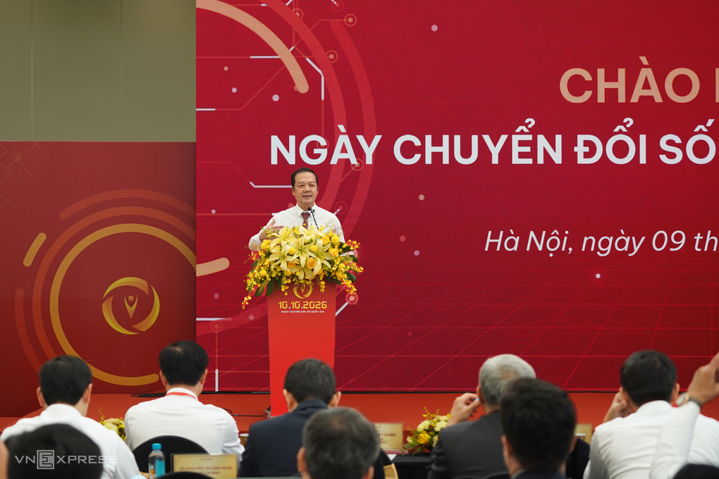 Thứ trưởng Khoa học và Công nghệ Phạm Đức Long phát biểu tại Ngày Chuyển đổi số, tháng 10/2026. Ảnh: Lưu Quý