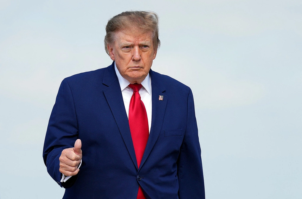 Tổng thống Mỹ Donald Trump tại căn cứ liên hợp Andrews, bang Maryland ngày 16/10. Ảnh: AFP