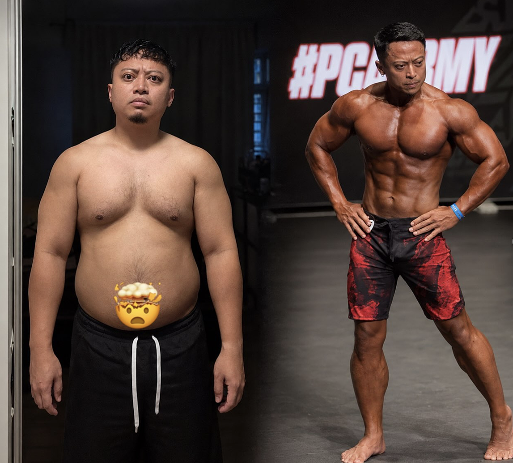 Muhammad Aidil Mohamed Sis, 37 tuổi, nặng 92kg vào năm 2025 trước khi quyết định thay đổi lối sống để trở nên khỏe mạnh hơn vì các con của mình. Ảnh: Instagram aidilsis