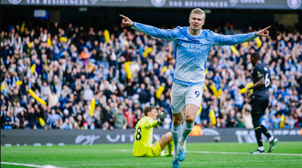 Haaland lập cú đúp bàn thắng giúp Man City đánh bại Ipswich 2-1 - Ảnh: MCFC