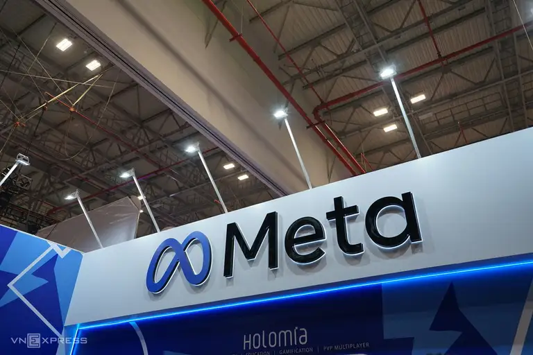 Logo Meta tại một sự kiện ở TP HCM tháng 5/2025. Ảnh: Bảo Lâm