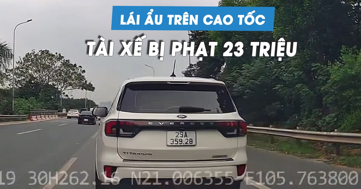 Tài xế ô tô dính 'combo lỗi' trên cao tốc, bị CSGT xử phạt 23 triệu đồng