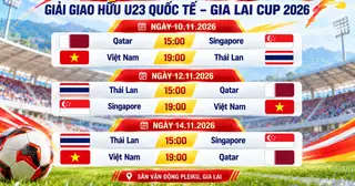 Lịch thi đấu cụ thể Gia Lai Cup, các kênh phát: U.23 Việt Nam gặp U.23 Thái Lan, U.23 Qatar giờ đẹp