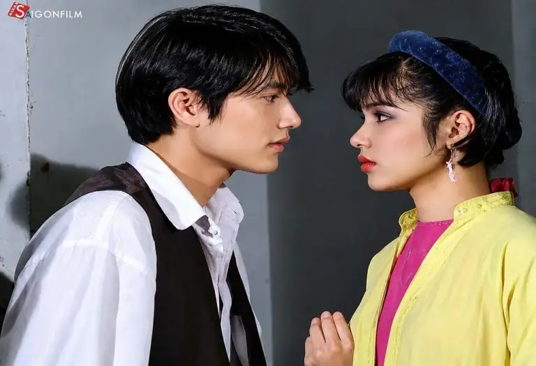 Thái San và Việt Trinh trong phim "Hoa hậu của lòng anh". Ảnh: Hãng phim Đào Thu