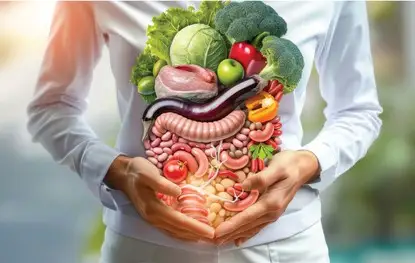 Một số bệnh lý tiêu hóa có thể ảnh hưởng đến khả năng hấp thu chất dinh dưỡng, hoặc khiến người bệnh ăn uống kém - Ảnh: AI