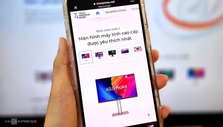 Giao diện cổng bình chọn màn hình máy tính cao cấp được yêu thích nhất. Ảnh: Thái Anh