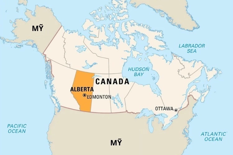 Vị trí tỉnh Alberta ở Canada. Đồ họa: Britannica