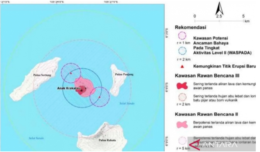 Indonesia phát hiện hai đảo mới sau đợt phun trào núi lửa Anak Krakatau - Ảnh: Cơ quan Địa chất Indonesia