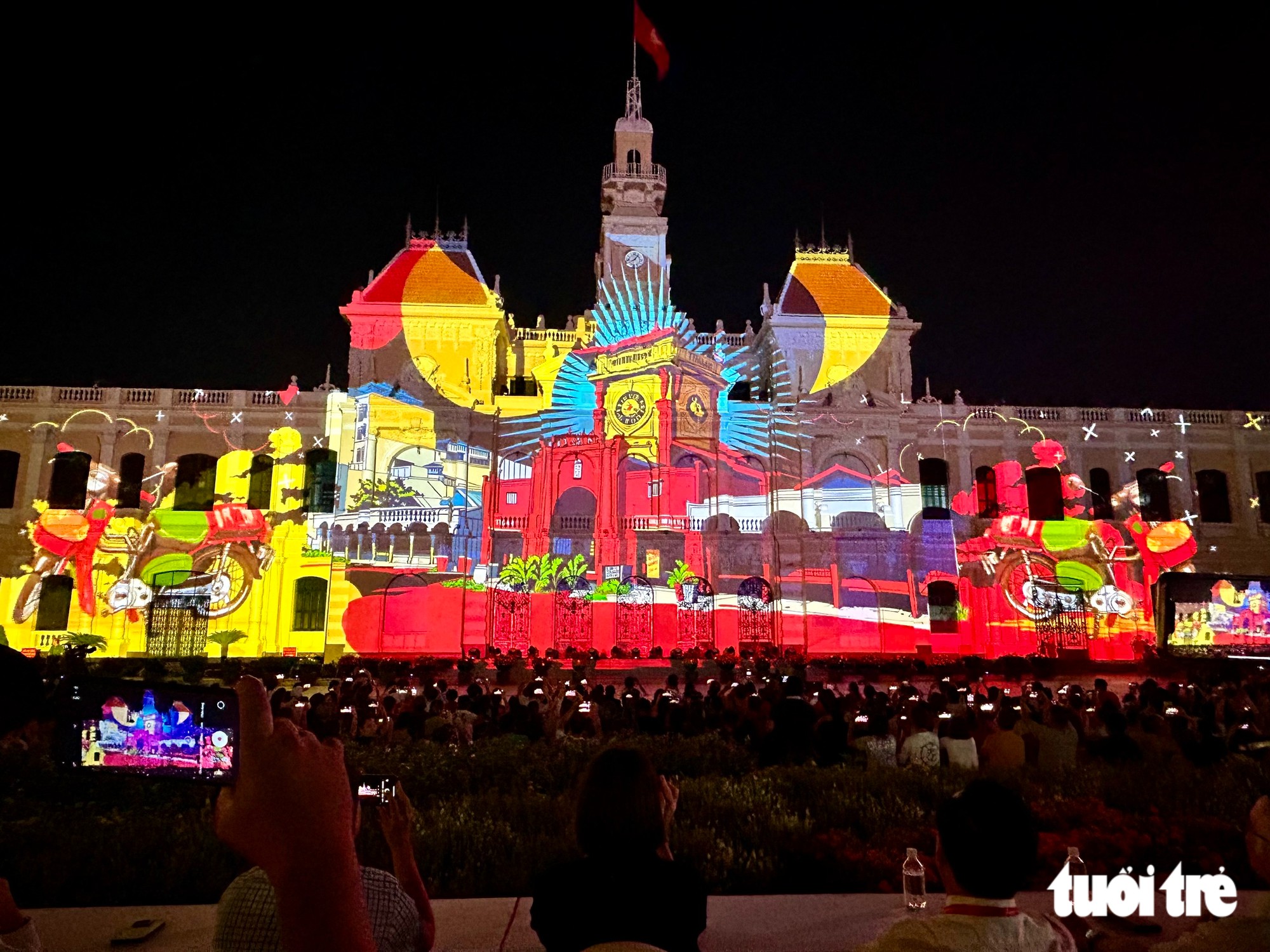Màn trình diễn 3D mapping của đội đến từ Pháp - Ảnh: T.T.D.