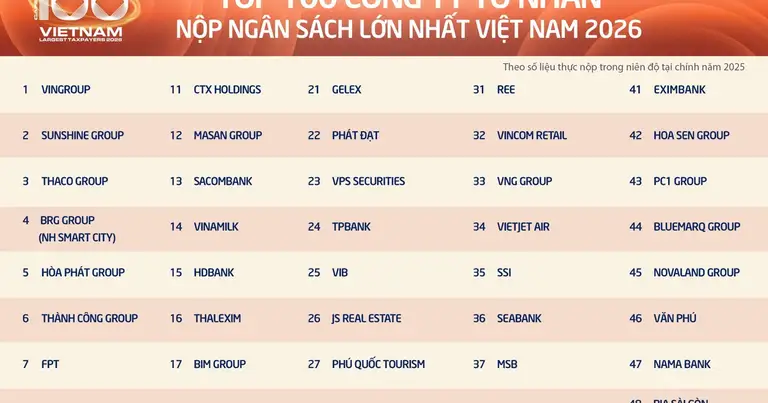 100 doanh nghiệp tư nhân lớn nhất nộp gần 391.000 tỉ đồng vào ngân sách