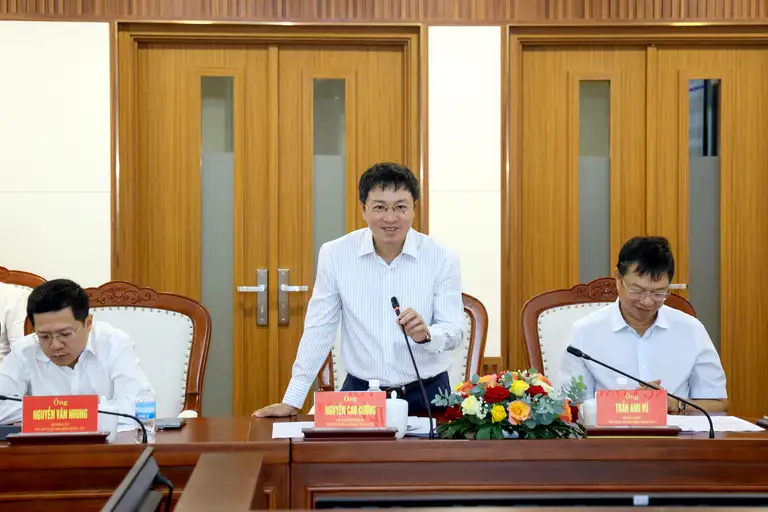 Ông Nguyễn Cao Cường, Chủ tịch Hội đồng quản trị ACV, phát biểu tại buổi làm việc