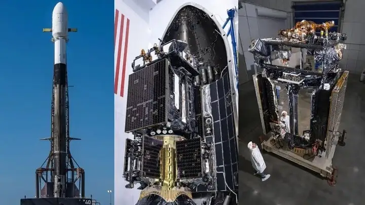 Tên lửa SpaceX Falcon 9 mang theo tàu vũ trụ của Northrop Grumman, phục vụ nhiệm vụ sửa chữa vệ tinh trên quỹ đạo. (Ảnh: Northrop Grumman/X)