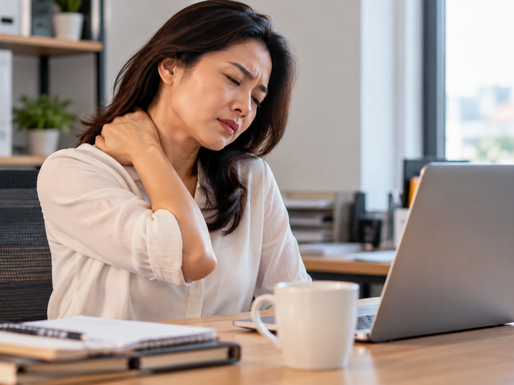 Ngồi nhiều sẽ ảnh hưởng đến cơ xương khớp, dễ gây đau mỏi cổ