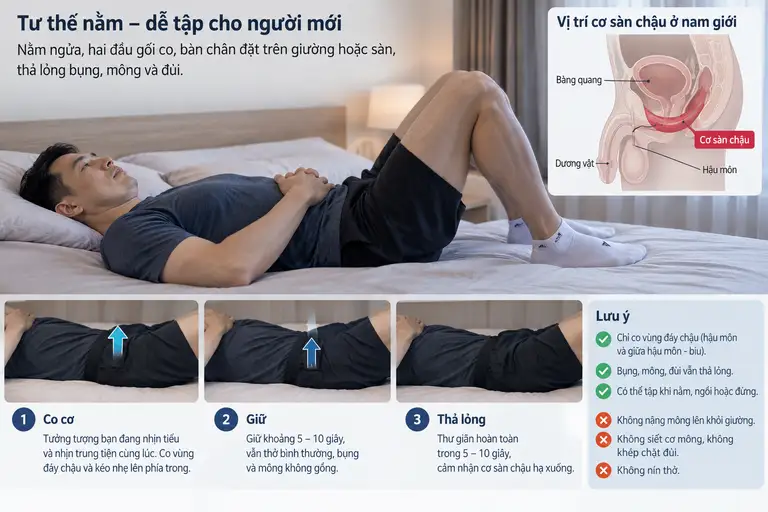 Cơ chế tập kegel - Đồ họa: HUY ĐĂNG