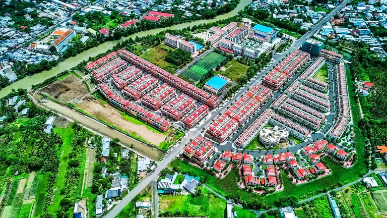 Toàn cảnh cung đường chạy T&T Marathon Vĩnh Long từ trên cao