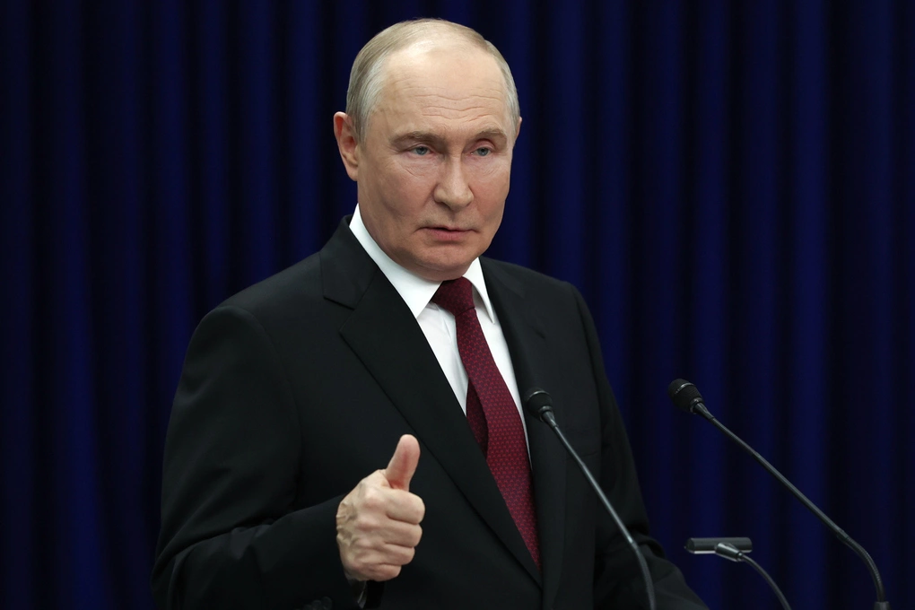 Tổng thống Putin phát biểu tại hội nghị Tổ chức Hợp tác Thượng Hải ở Kyrgyzstan ngày 1/9. Ảnh: AP