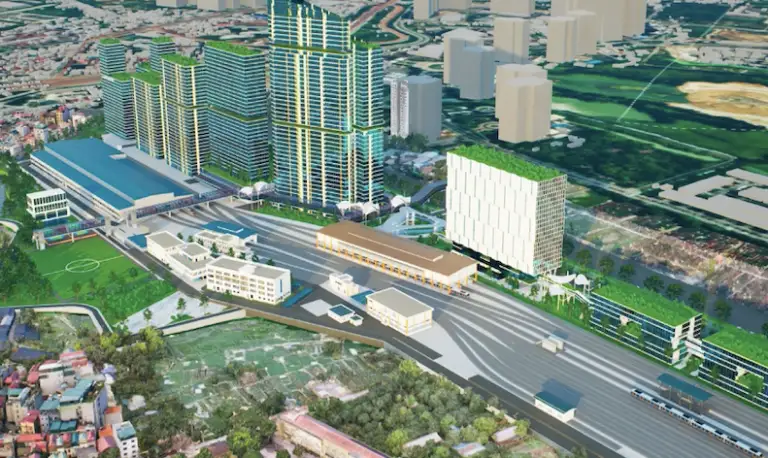 Phối cảnh Depot Xuân Đỉnh, tuyến đường sắt đô thị 2.1. Nguồn: UBND TP Hà Nội